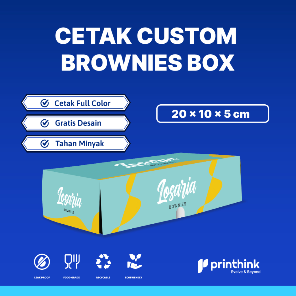 

Brownies Box Custom Design Gratis - Ivory290gr Uk 20x10x5cm Min 1000Pcs