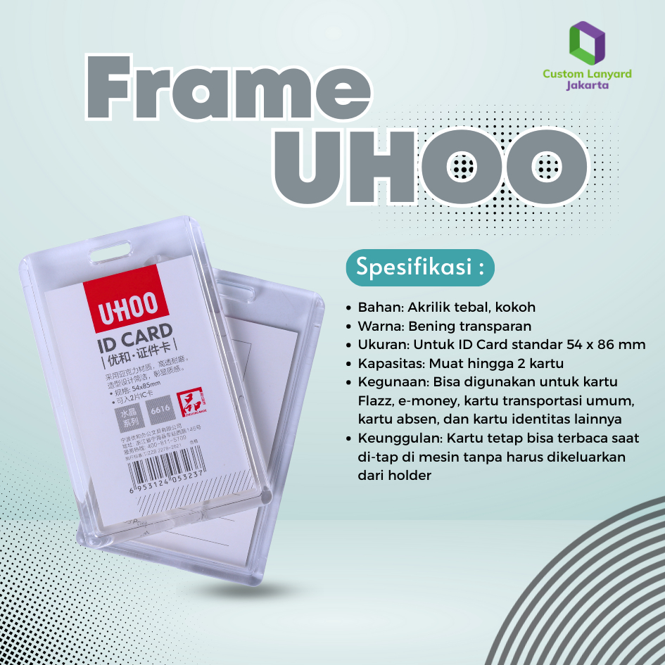 

Card holder Acrylic Transparent Badge ID Card casing Kartu pegawai akrilik UHOO