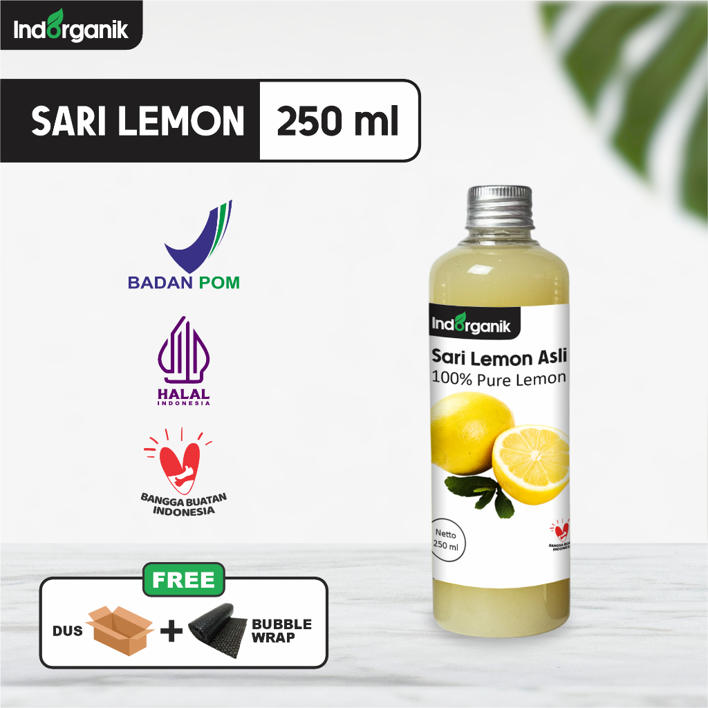 

INDORGANIK SARI LEMON 250ML - SARI LEMON ASLI UNTUK DIET DETOX - HALAL DAN BPOM