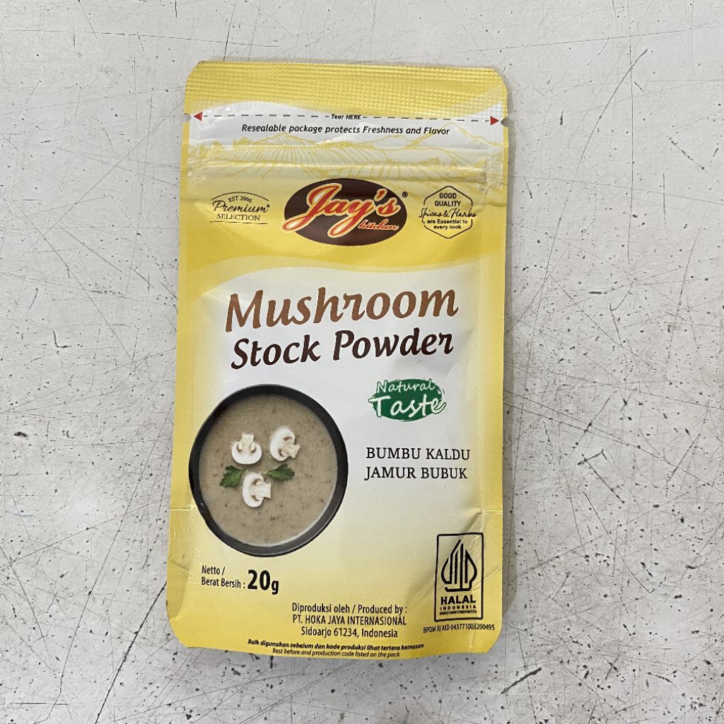 

Jay's mushroom stock powder sachet 20 gram | bumbu kaldu jamur bubuk
