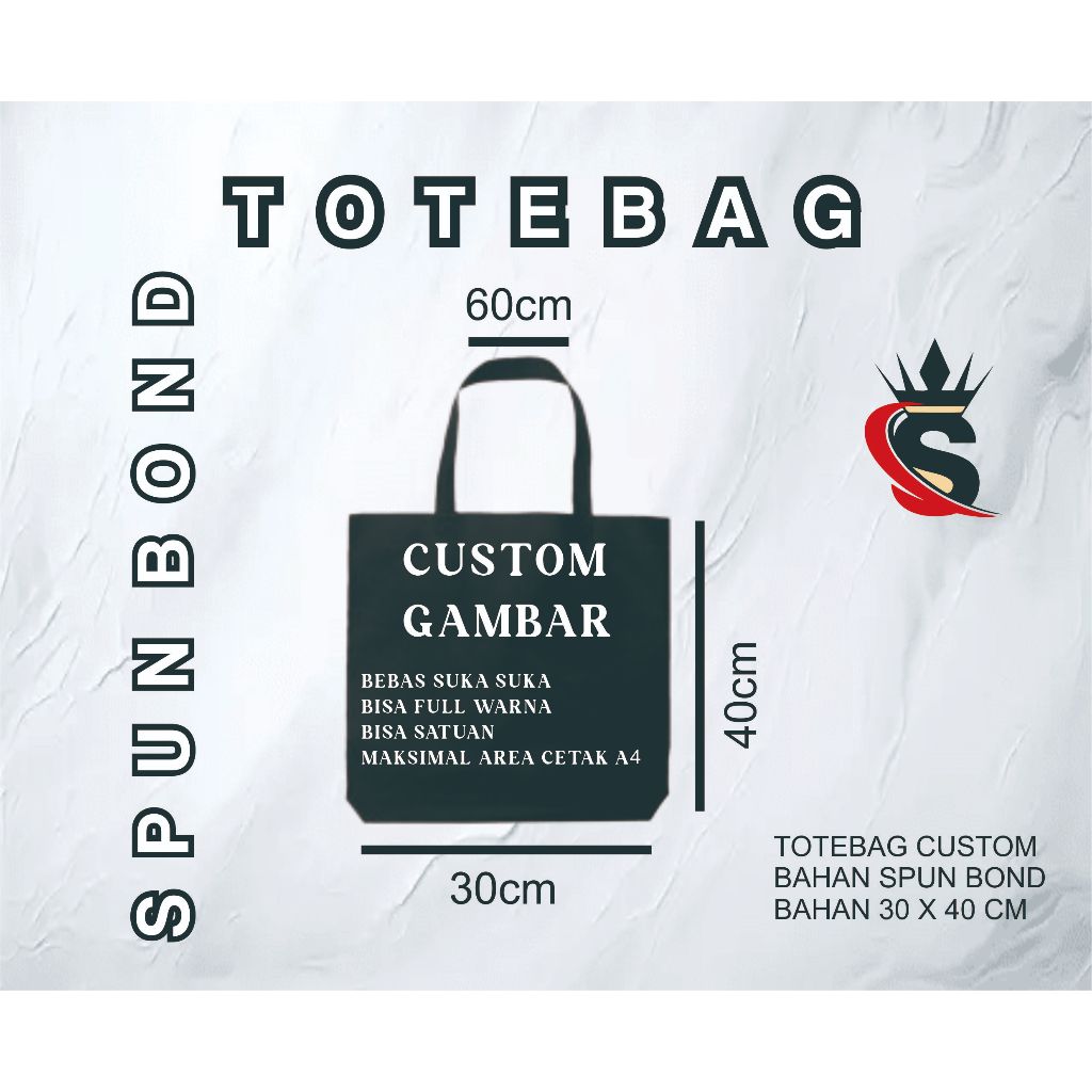 

Goodie Bag Sablon Custom | Sablon DTF | Tas Belanja | Tas Spunbond | Tas souvenir | Tas ToteBag
