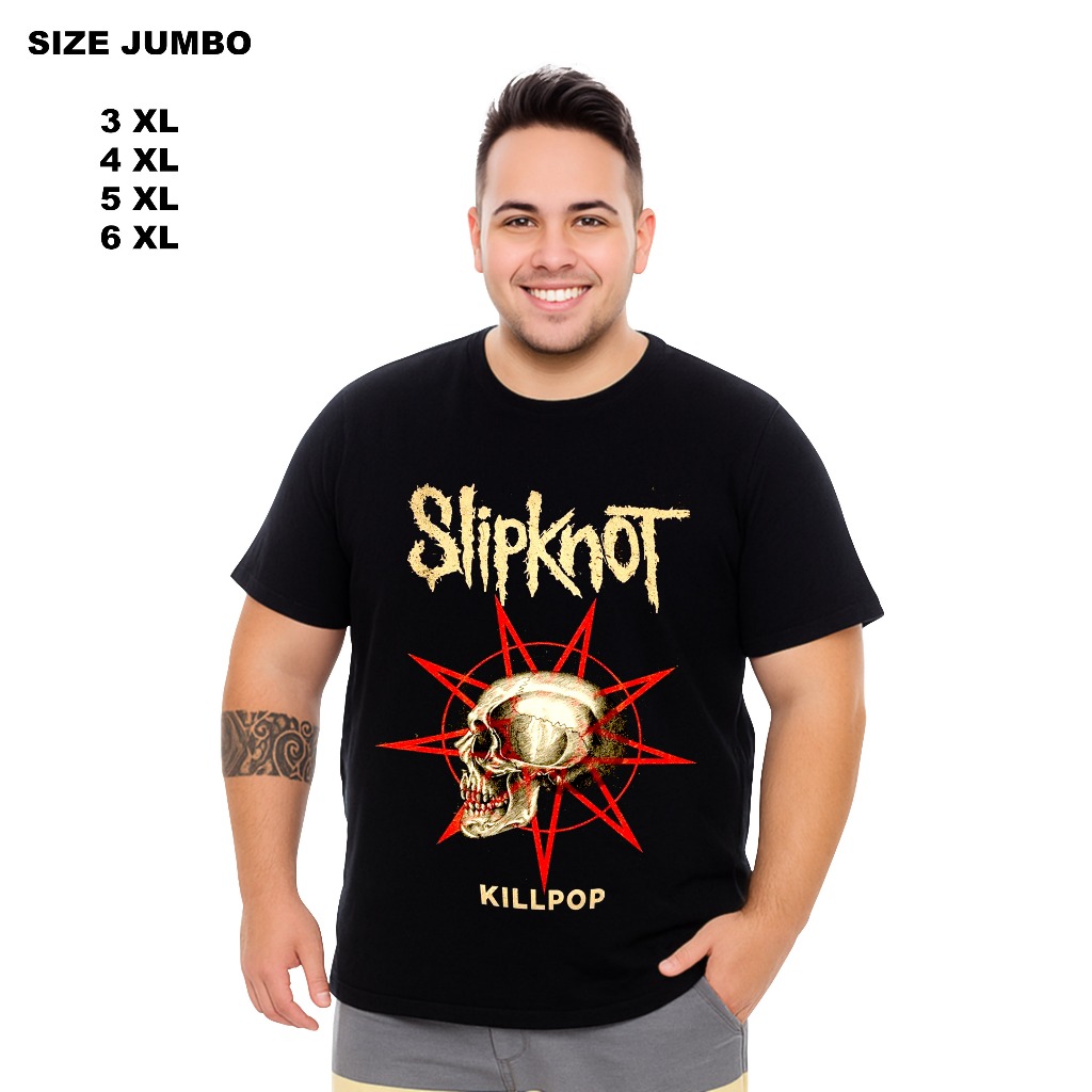 The Wasnas Kaos Jumbo Pria Slipknot Killpop T-shirt The Wsns big size big catton combed 24s