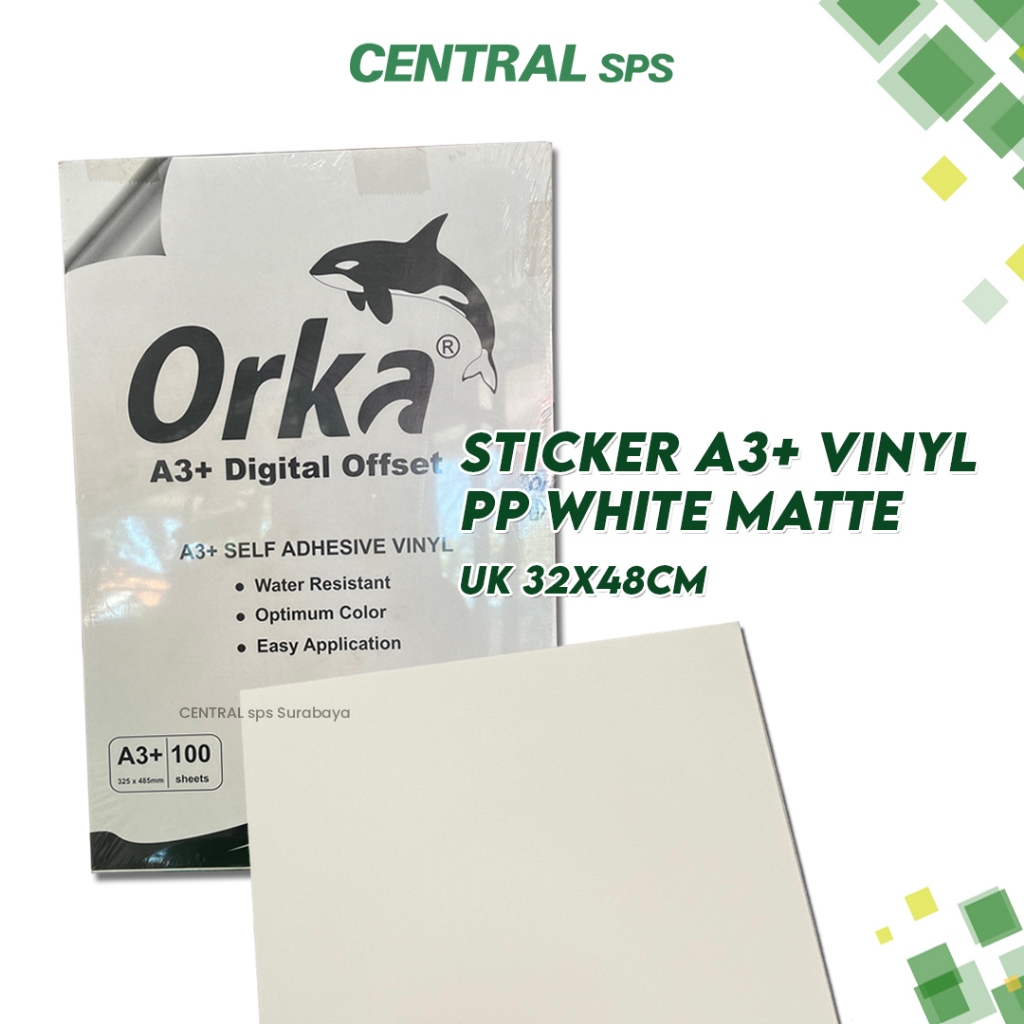 

Orka A3+ Vinyl PP White Matte Sticker Ekonomis Bahan 100 Lembar - CENTRAL sps