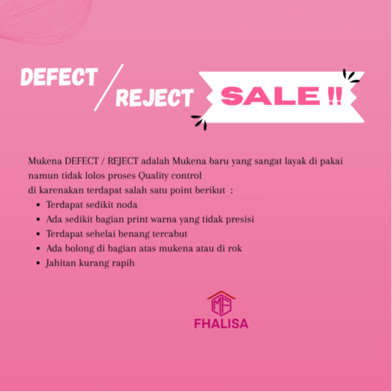 Mukena fhalisa - Defect/Reject Sale Defect Minor