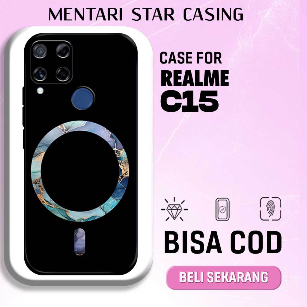 CASE REALME C15 - Softcase Premium Matte Hard Case - Case Glossy Motif MAGSAFE