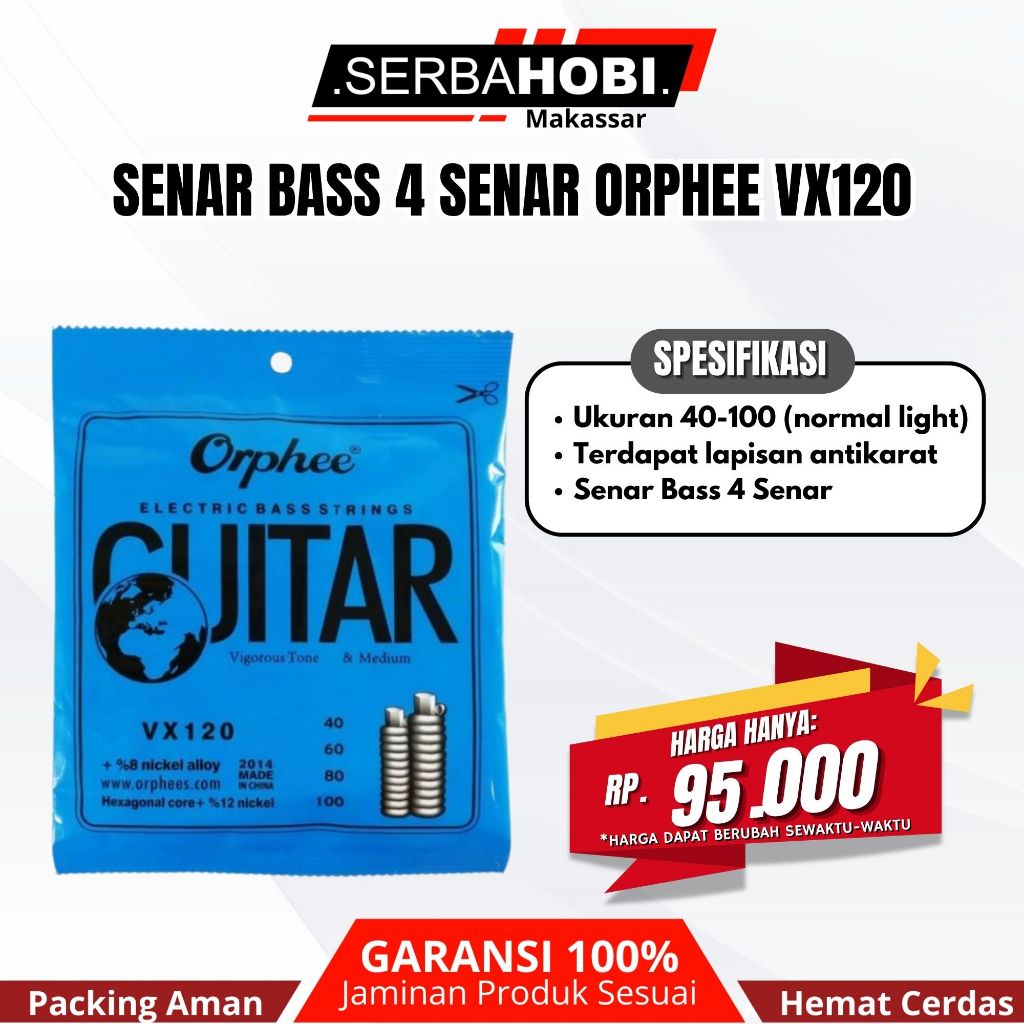 SENAR GITAR BASS 4 SENAR ORPHEE VX120