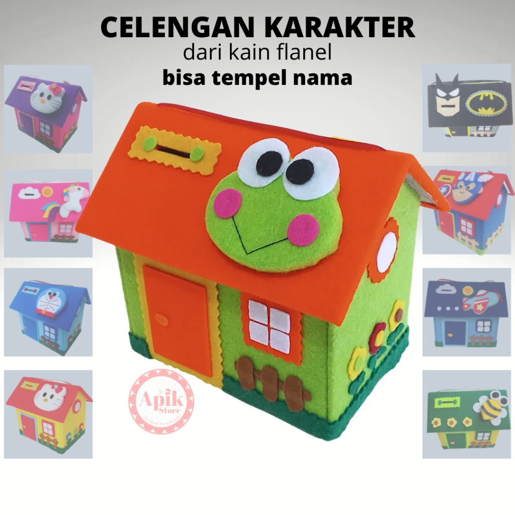 Celengan Unik Karakter Keroppi Tabungan Anak Perempuan/laki laki Dari Kain Flanel