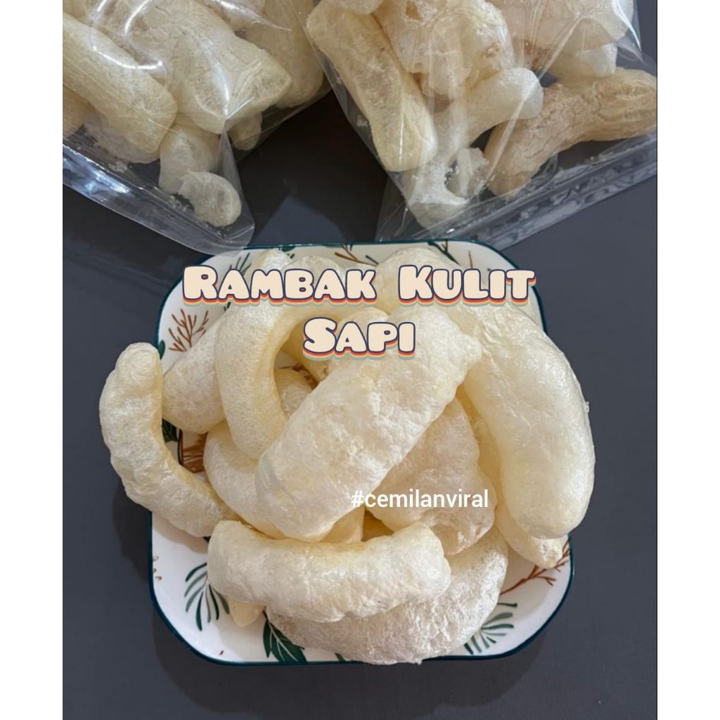 

Cemilan Viral Kerupuk Rambak Kulit Sapi Kriuk Renyah Krupuk Food Snack
