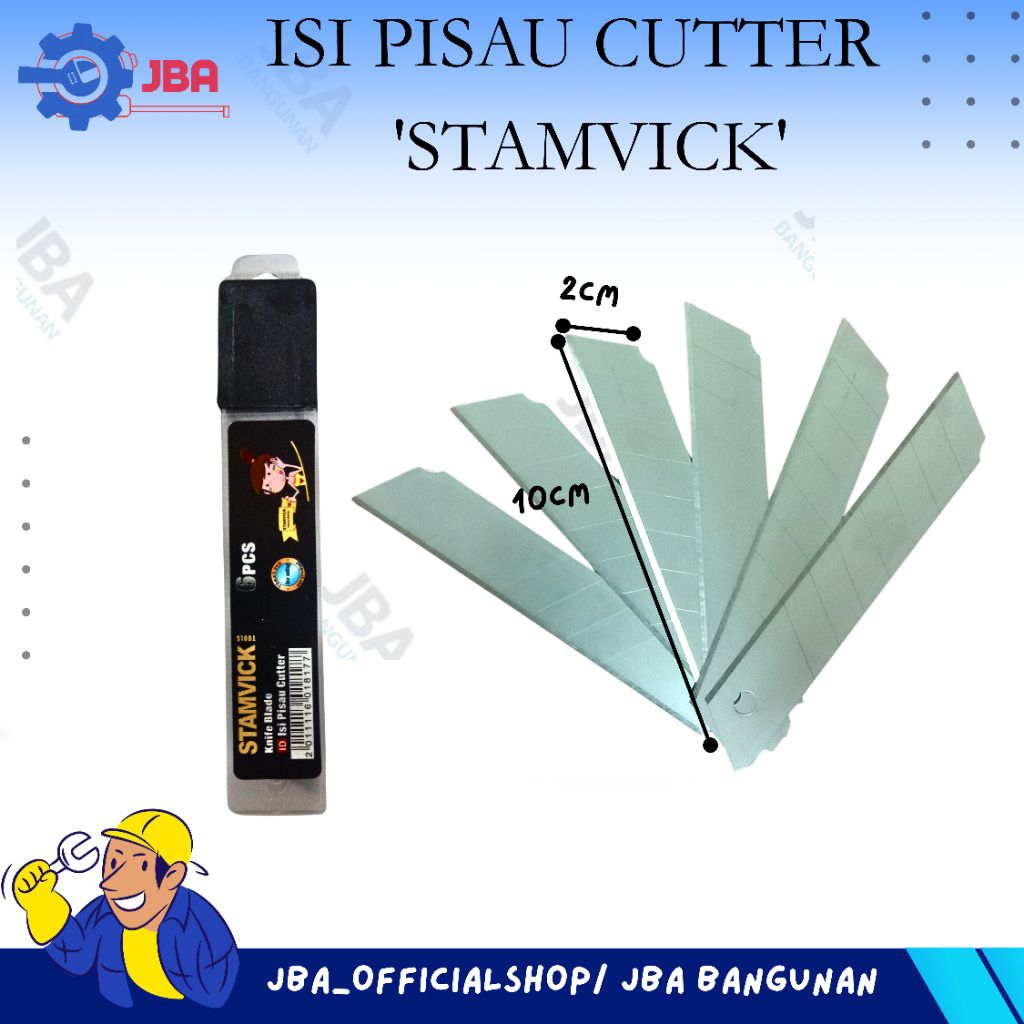 

isi cutter Stamvick 18mm / isi Pisau Cutter/ refil Blade knife / isi Kater / Refil pisau cutter/ isi cutter murah 6pcs / isi cutter tahan lama /isi cutter anti karat