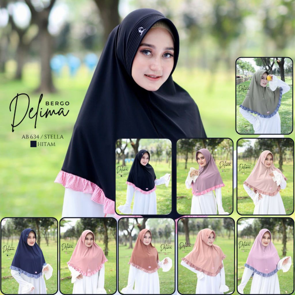 Abika - Bergo Delima | Bahan Stella | Gallery fashionku pkl