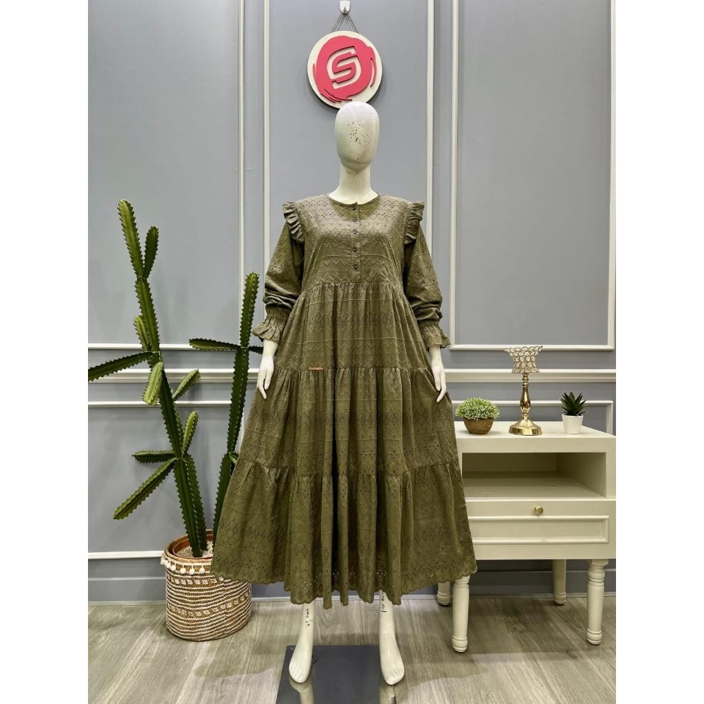 Gamis salvina catbol bordir baru