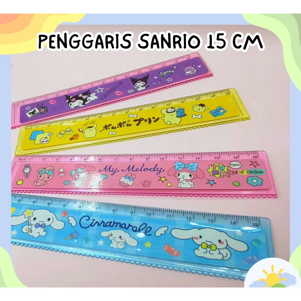 

Kiddypicks - Penggaris Sanrio Kuromi Cinnamoroll Melody Panjang 15 cm Unik Lucu
