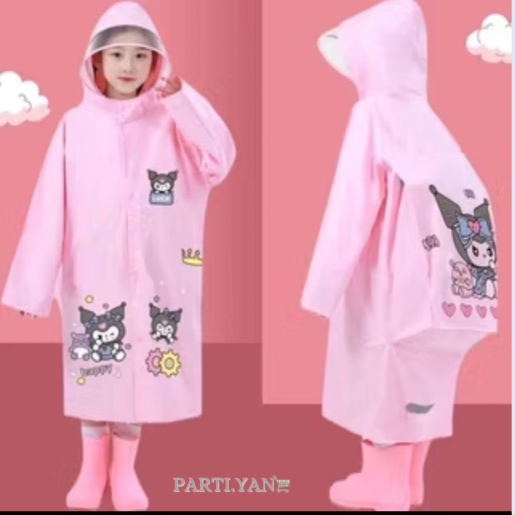 901-Jas Hujan Kuromi Backpak/Jas Hujan Terusan Anak/Jas Hujan Backpak/JasHujan Anak/Raincoat