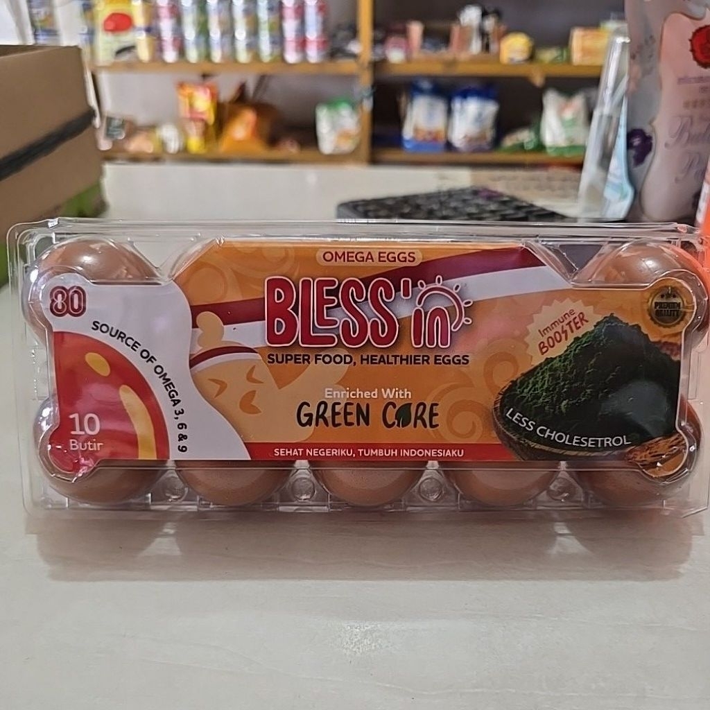 

Telur omega super isi 10butir kualitas super telor omega grade A+ (KHUSUS INSTAN)