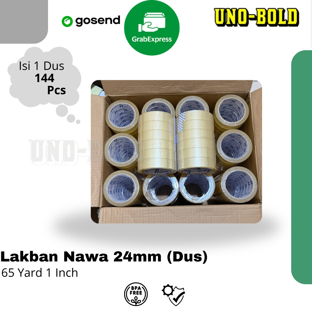 

LAKBAN NAWA TAPE 24MMX65YARD ( 1 Dus 144 Pcs ) PALING MURAH BERKUALITAS