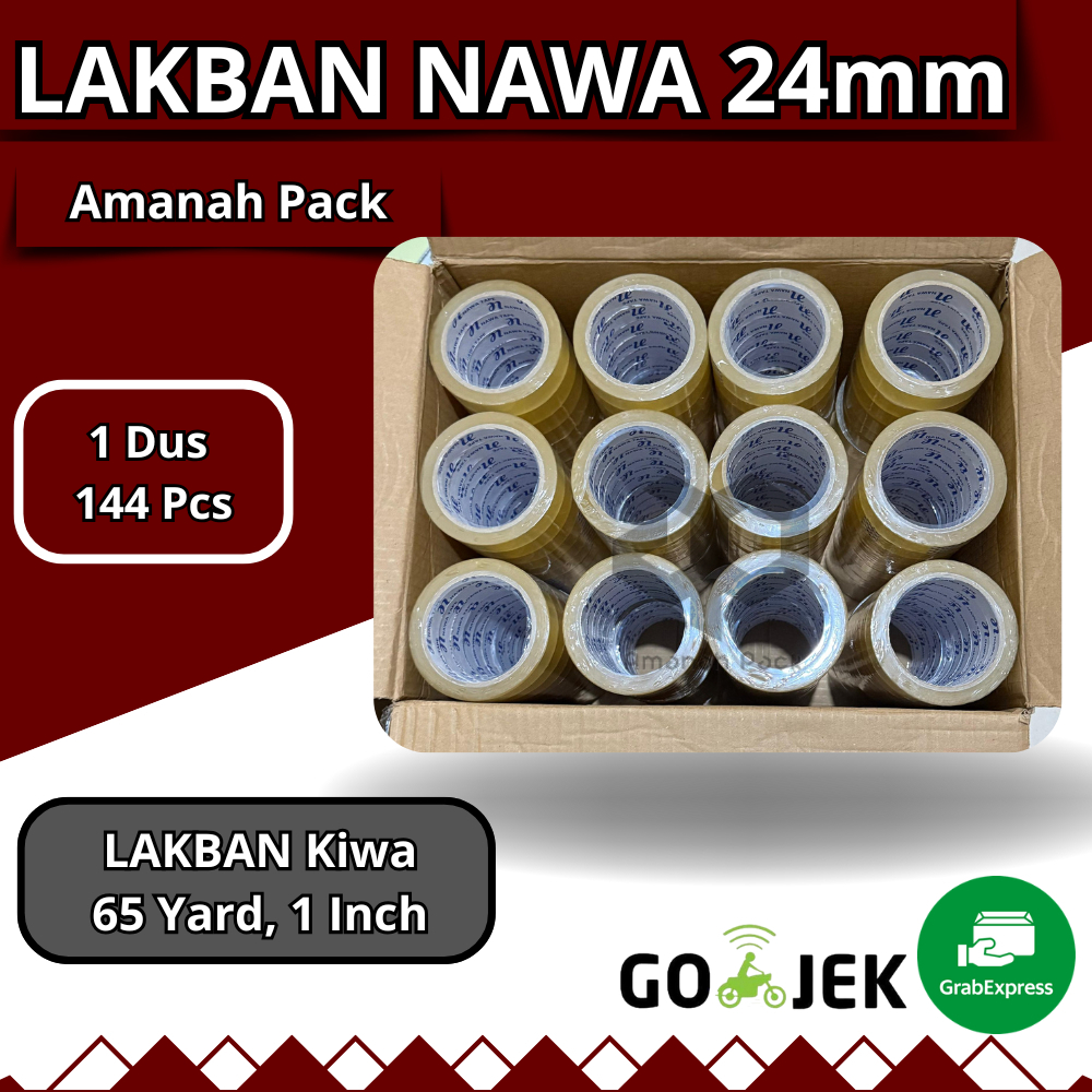 

LAKBAN NAWA TAPE 24MMX65YARD ( 1 Dus 144 Pcs ) PALING MURAH BERKUALITAS