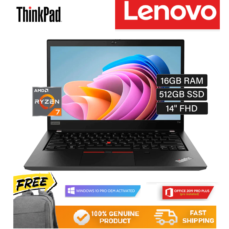 Laptop GAMING Lenovo Thinkpad T14 G2 RYZEN 7 PRO RAM 32GB/SSD 512GB TOUCHSCREEN