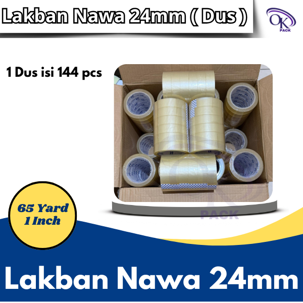 

LAKBAN NAWA TAPE 24MMX65YARD ( 1 Dus 144 Pcs ) PALING MURAH BERKUALITAS
