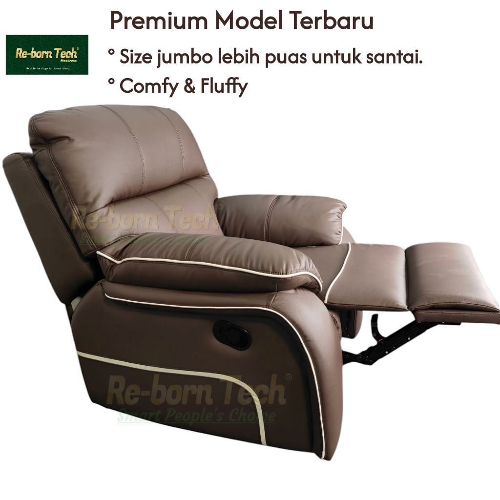 Re-born Tech Premium Big Size Sofa Recliner Reclining 1 seater Lazy Boy Chair