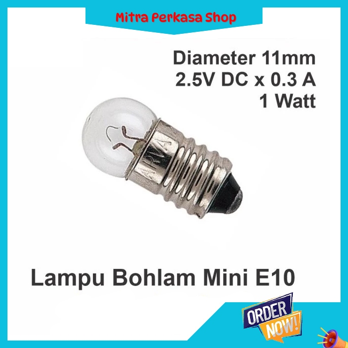 Bohlam lampu senter 2.5 volt / Bohlam praktek / Lampu Bohlam E10 Mini Bohlam Senter