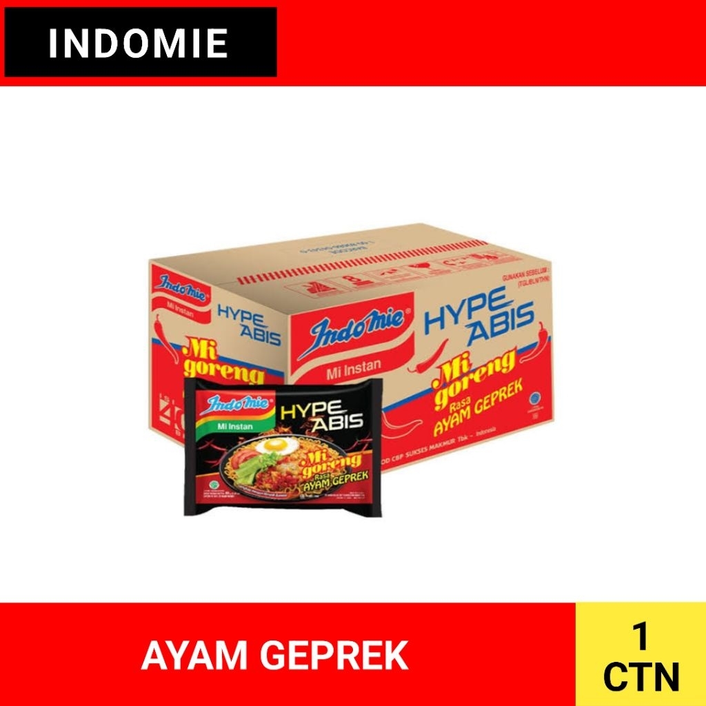 

INDOMIE HYPE ABIS Indomie goreng ayam geprek 1dus isi 40 pcs