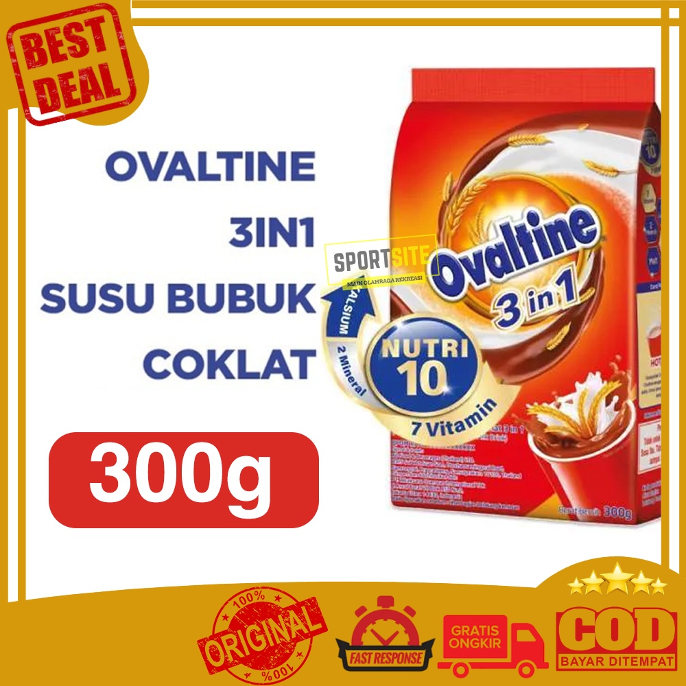 

Ovaltine 3in1 Minuman Serbuk Susu Cokelat 300gram Oval 3 in 1 Chocolate Coklat Susu Bubuk 300g