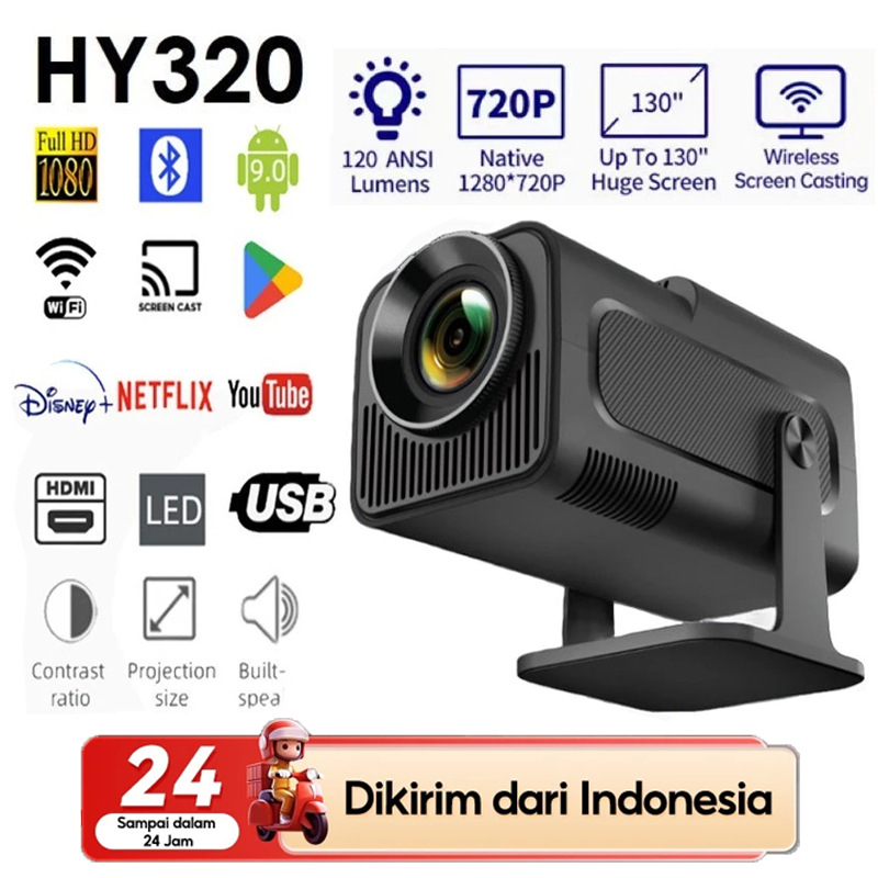 HY320-MINI Smart Proyektor Android 11.0 UHD 1080P WiFi6.0 + HDMI IN Proyektor Portable