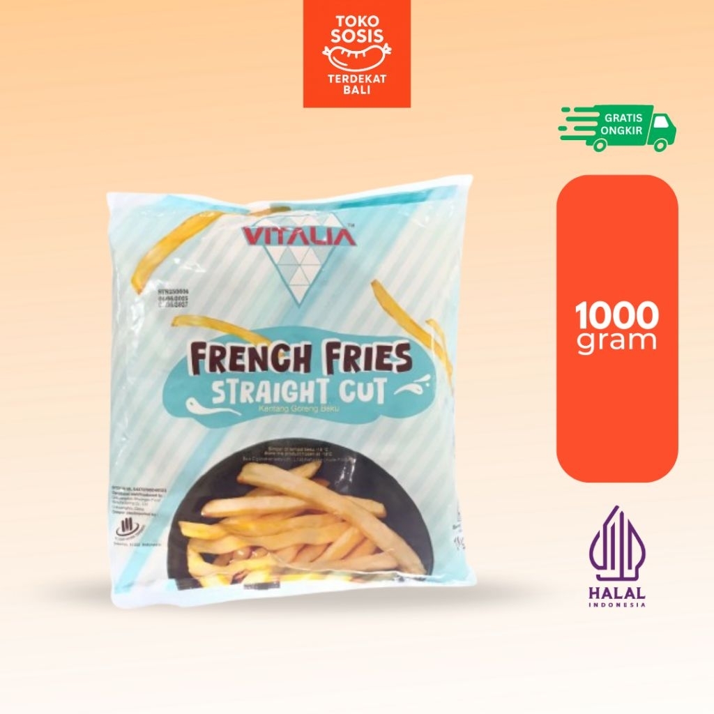 

Vitalia Kentang Goreng Straight Cut 1kg | French Fries Kentang Frozen