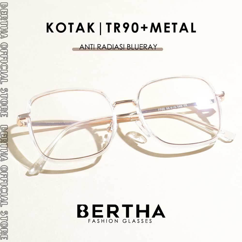 Bertha Kacamata Anti Radiasi Blueray Style Kotak Fashion Wanita Kekinian Terbaru Elegant Bahan TR90+