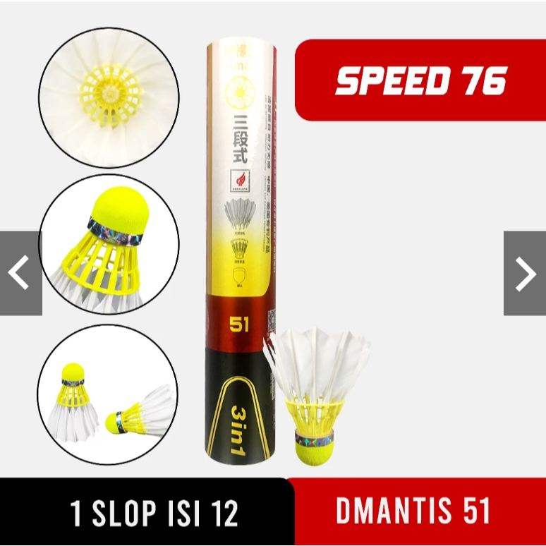 Shuttlecock Badminton Dmantis D51 3in1