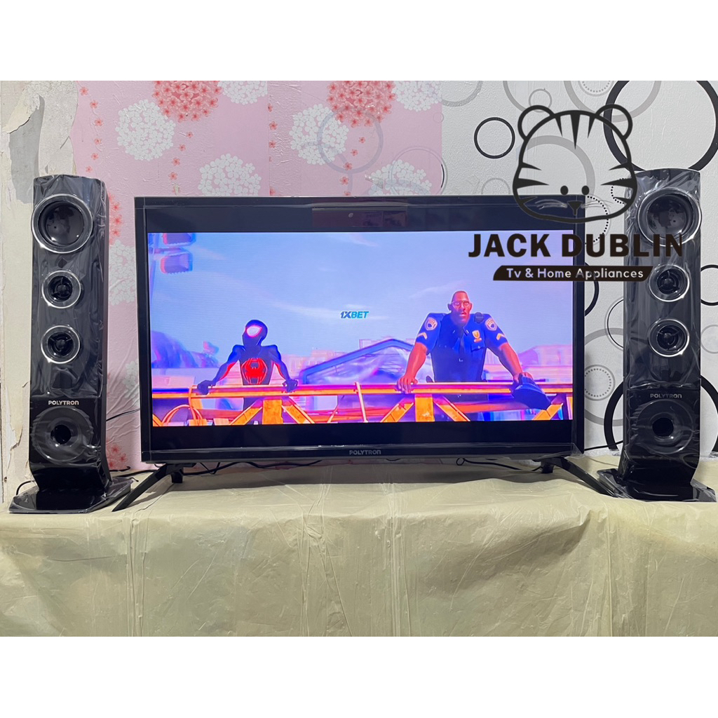 TV LED POLYTRON 32 inch HD 32TV1755 PLD32TV1755 Digital TV Speaker Tower GARANSI RESMI