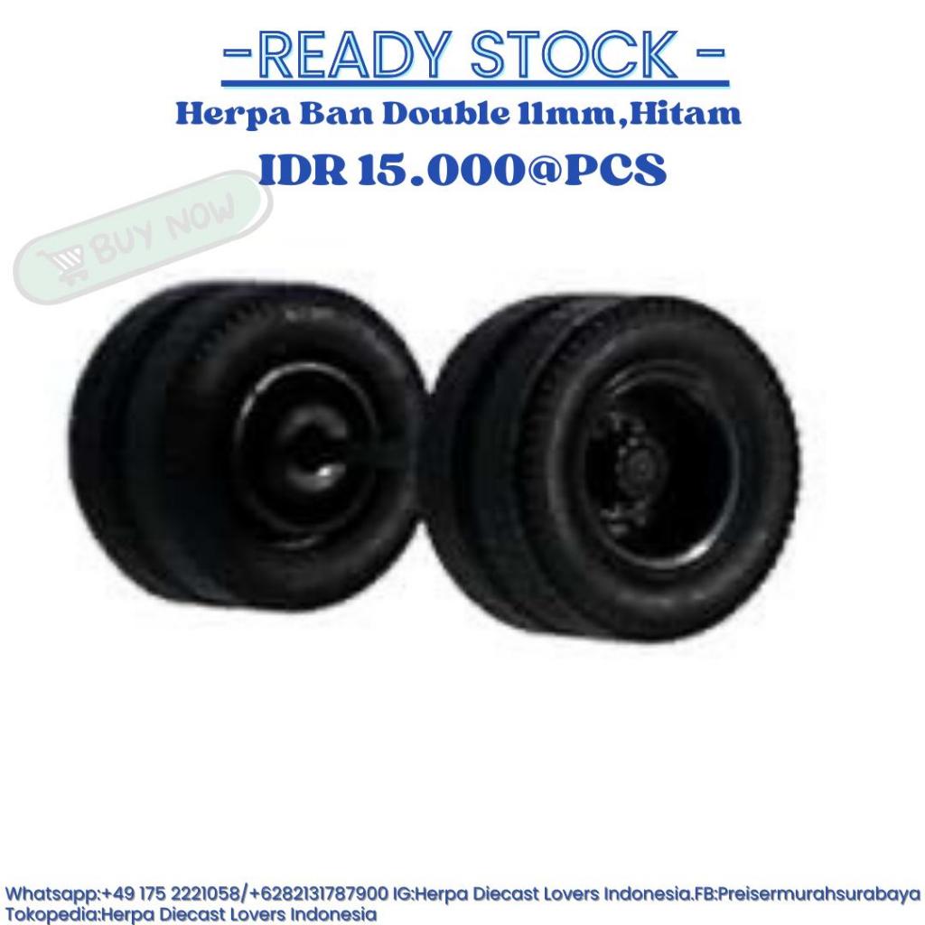 Herpa Ban Double 11mm, Hitam 1:87 HO