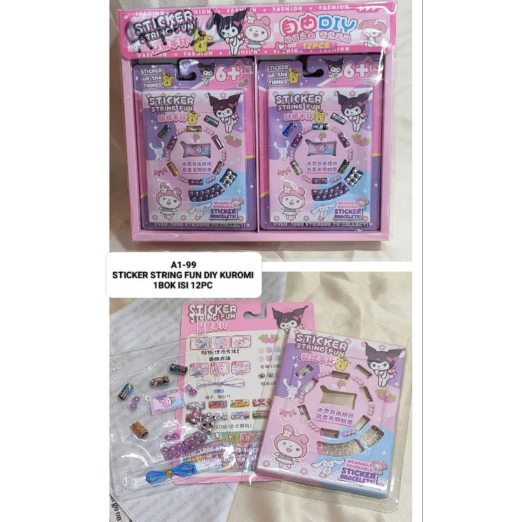 

1 BOX DIY STICKER STRING FUN SANRIO ISI 12 PAK