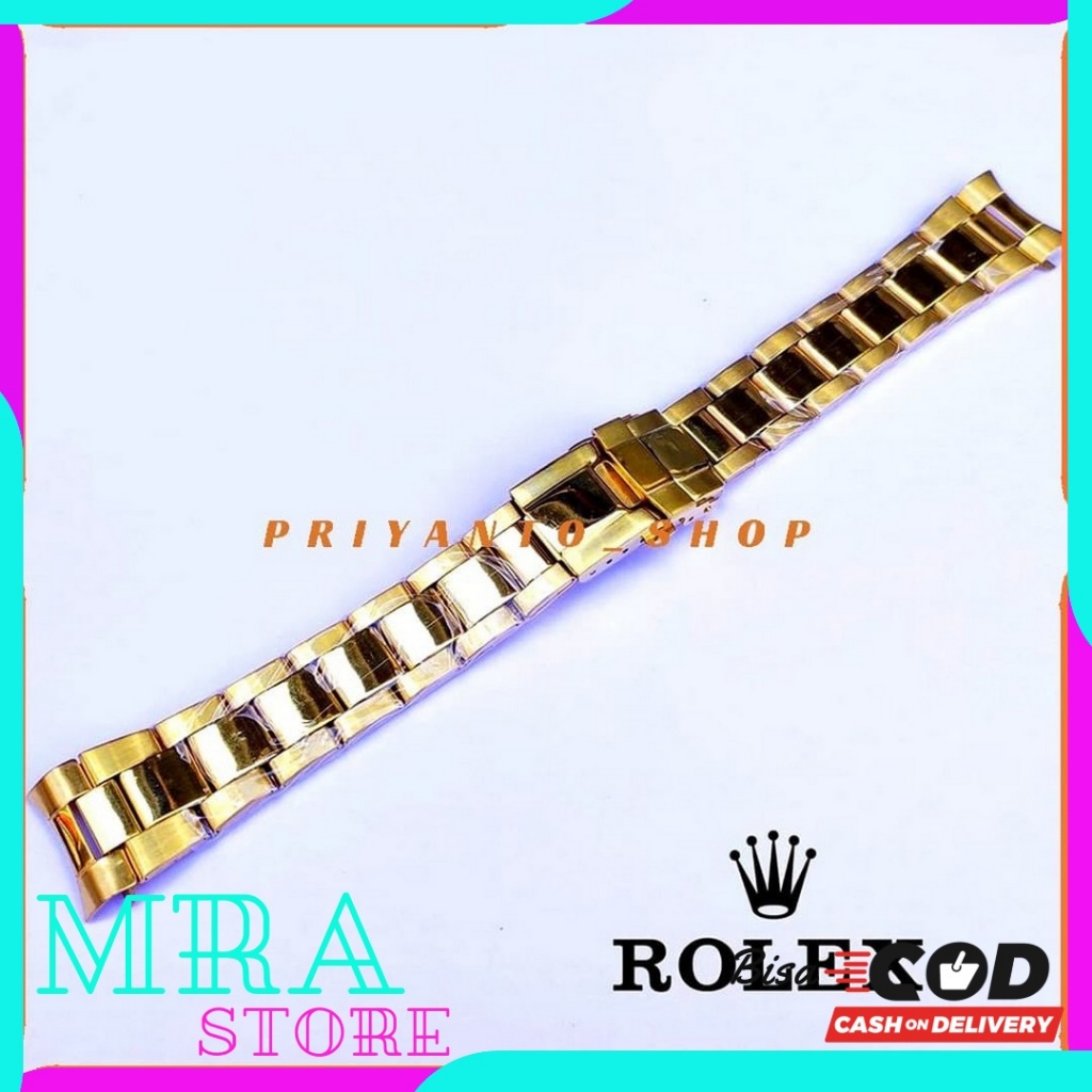 STRAP ROLEX DAYTONA 20MM TALI JAM TANGAN RANTAI ROLEX DAYTONA GOLD 20M NON LOGO