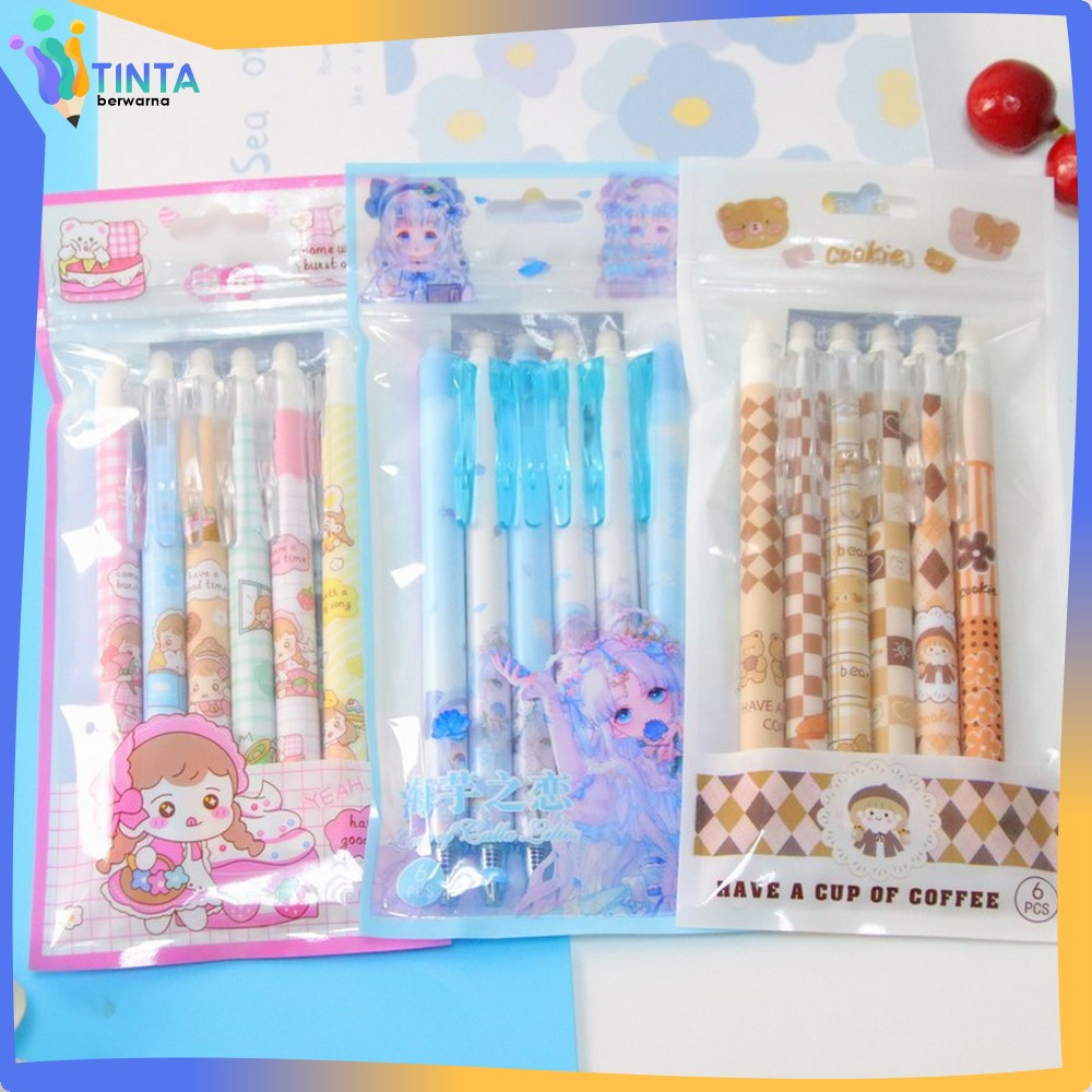 

Set Pena 6IN1 0.5MM Tinta Bisa di Hapus Motif Karakter Kartun / Eraseble Pen Pulpen Mekanik Anak Sekolah / Eraser Pen ST Tinta Berwarna A68