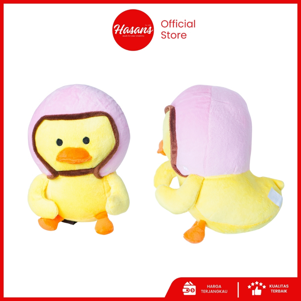 Boneka Bebek Kuning Lucu Pakai Helm Ukuran 25Cm / Boneka Duck Helm 10"