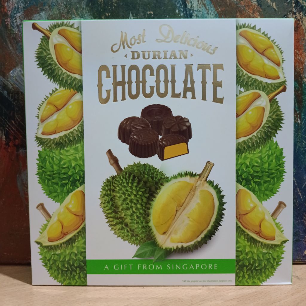 

Qfchoco 100gr Most Delicious Durian Praline Chocolate Gift From Singapore Coklat Duren