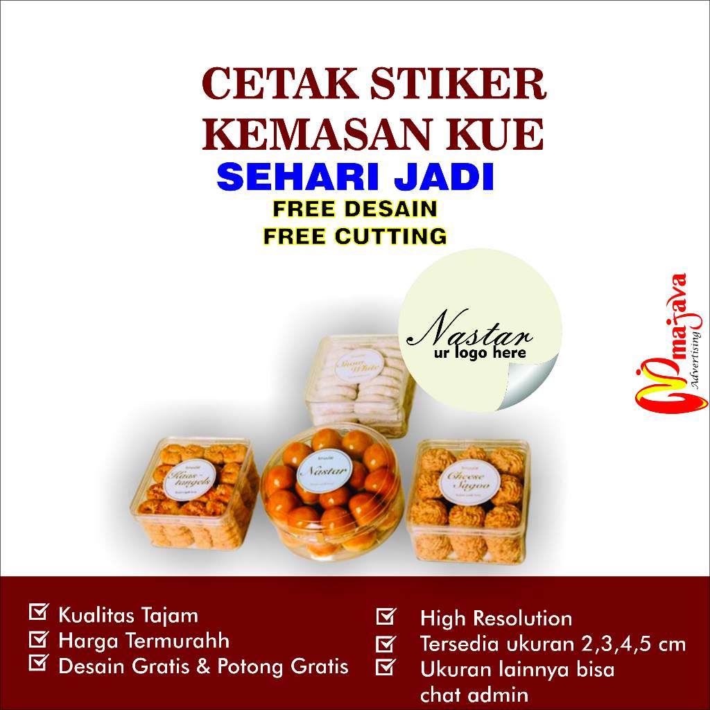 

Cetak Stiker Kemasan Kue Custom - Express Sehari Jadi