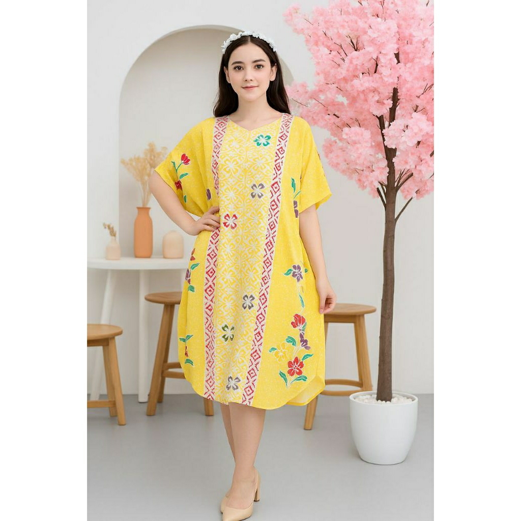 Dress Lowo Batik Cap Encim Soft Rayon Premium viral by zialova