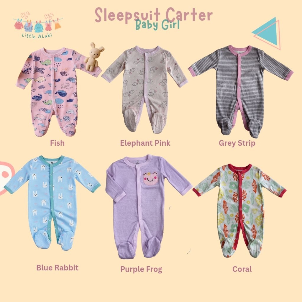 baju bayi sleepsuit carter bayi perempuan