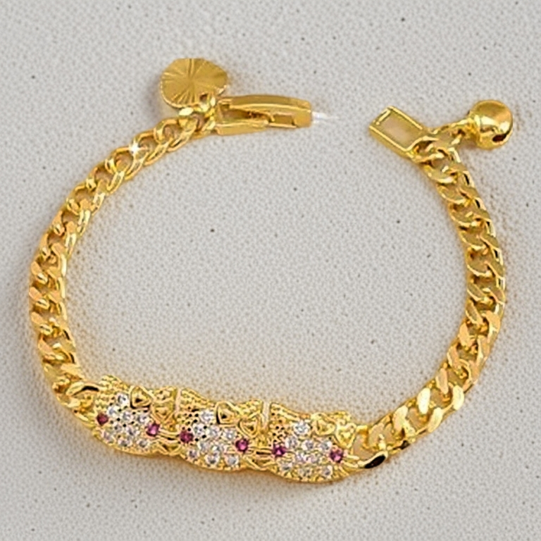 Gelang Rantai Anak HK Perhiasan Emas 18K Titanium Fashion Model Korea Perhiasan Bahan Koin Lama