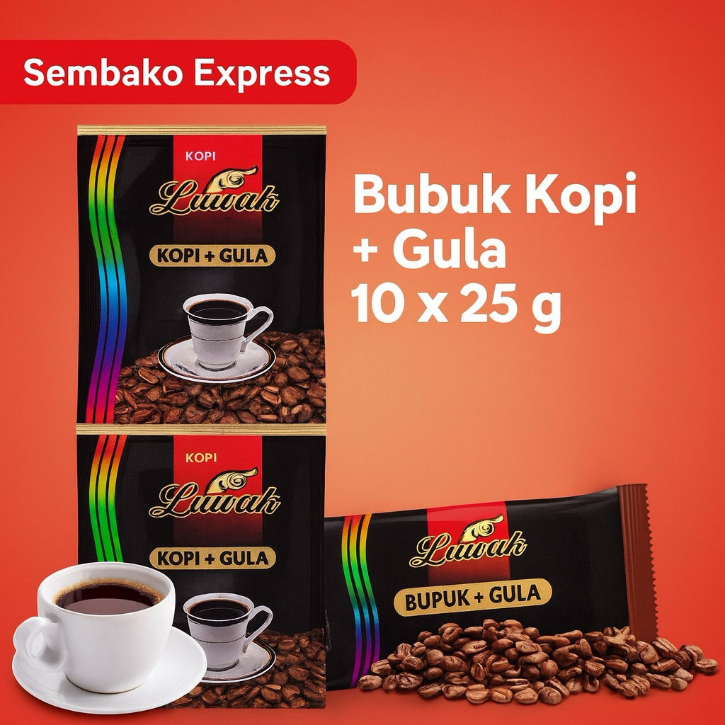 

Luwak Kopi + Gula Sachet 10 x 25g – Kopi Bubuk Instan Praktis