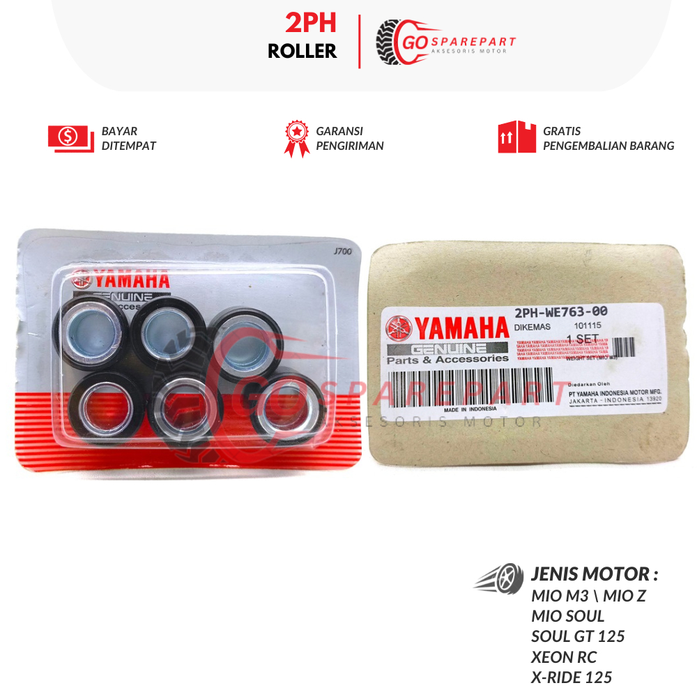 2PH ROLLER MOTOR YAMAHA MIO M3 / ROLLER VARIATOR MOTOR MIO SOUL / VARIATOR XEON RC / ROLLER X-RIDE /