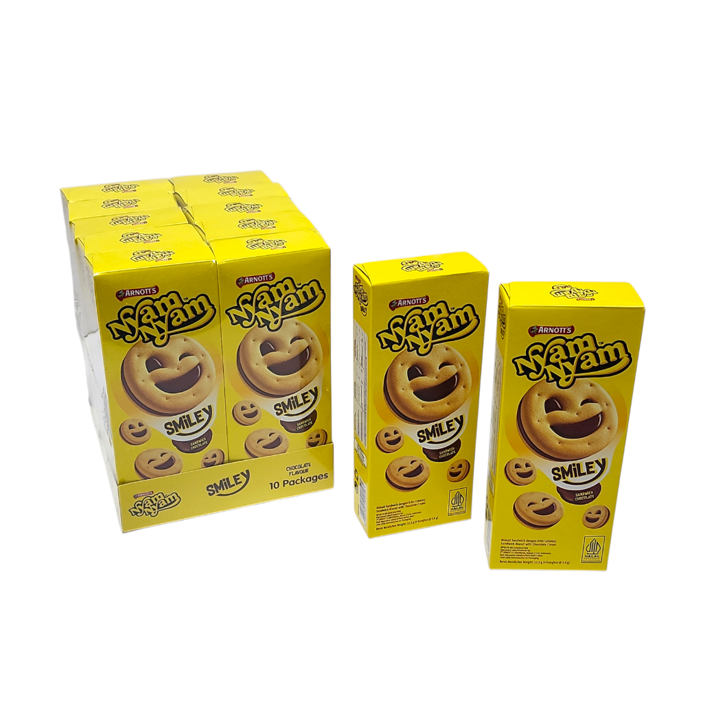 

Nyam Nyam Smiley MINI Chocolate Sandwich PACK- Netto 22.5 gr x 10 pcs