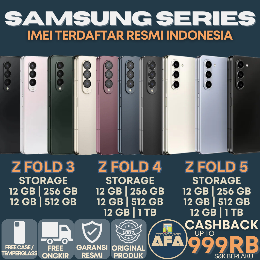 SAMSUNG GALAXY Z FOLD 5 | Z FOLD 4 | Z FOLD 3 5G 256GB 512GB 1TB SECOND ORIGINAL FULLSET RESMI SEIN