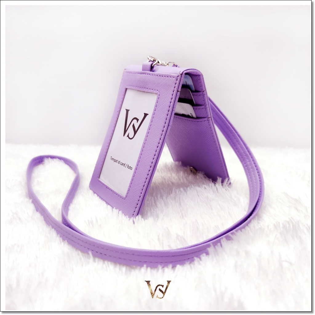 

Dompet ATM ID Card Holder Bigger Plus Lanyard Full Leather Slim Pocket ws