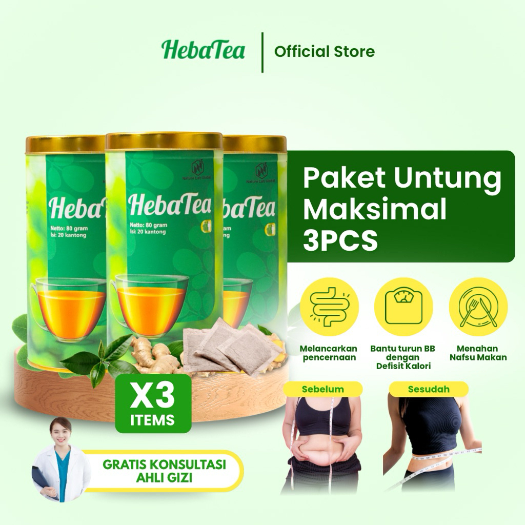 

Hebatea (Paket 3) Teh Herbal Dengan Formula Terbaru Mampu Membakar Lemak 5x Lebih Kuat