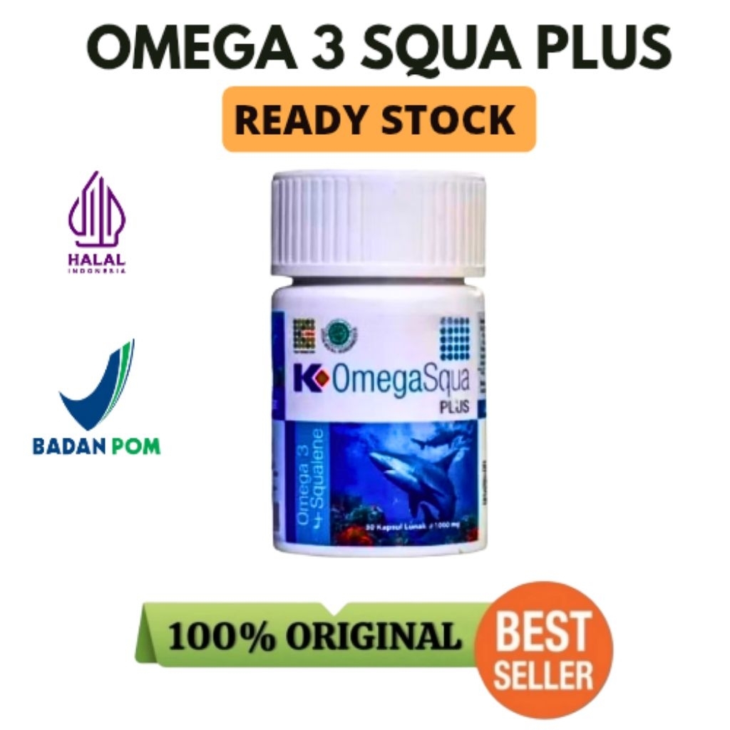 OMEGA SQUA 3 Plus (100% Asli) K-Link Bpom | Omega 3 isi 30 Kapsul Lunak