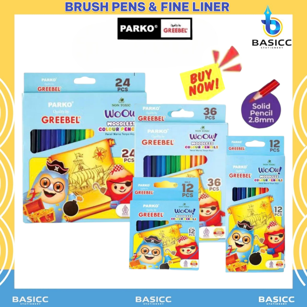 

Greebel Parko Woodless Color Pencil 12/24/36 Pensil Warna @ 1 Set