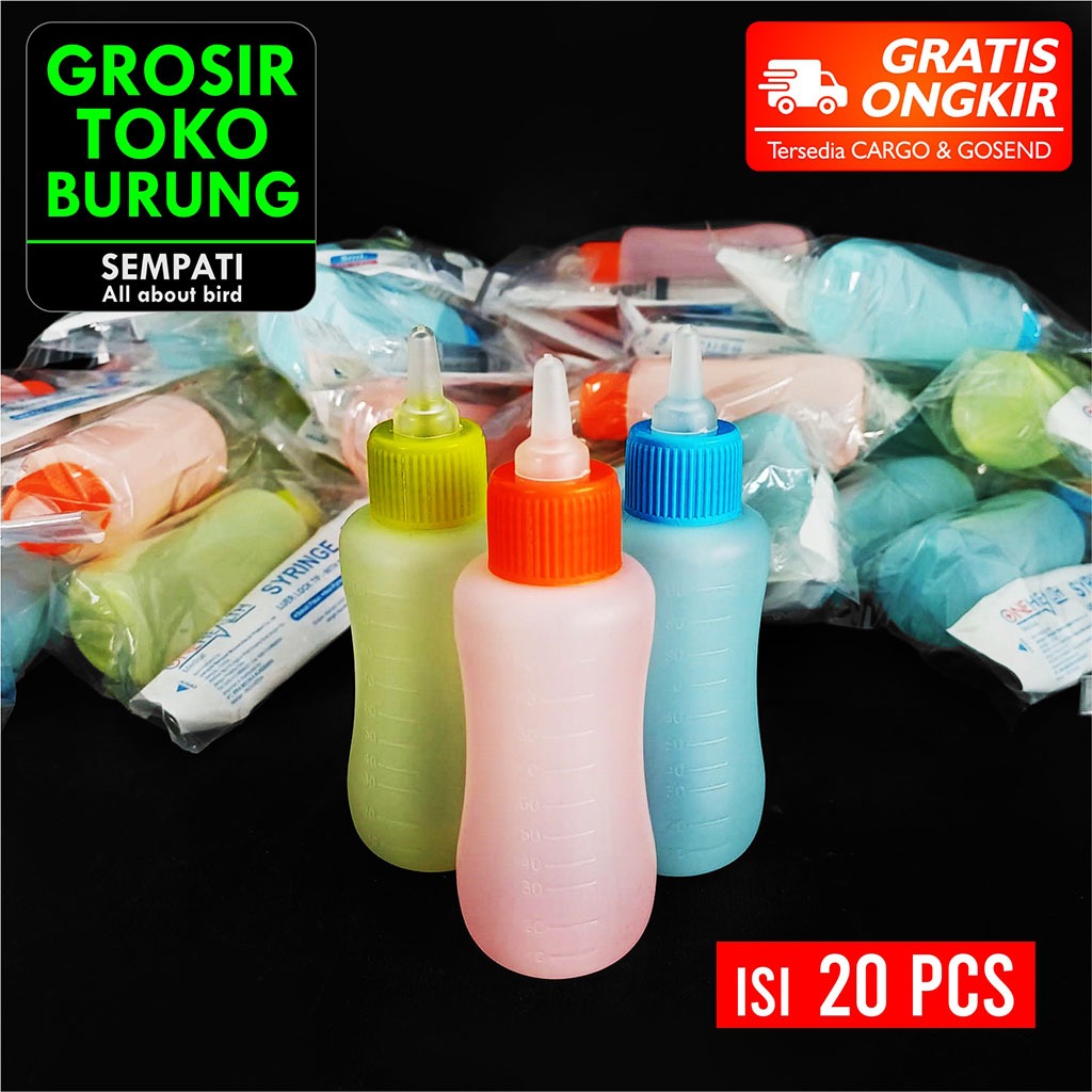 SEMPATI GROSIR Fullset Botol Dot Kucing 100ml Plus Refill Dot Multifungsi Isi 20 Set Size Kecil Spui